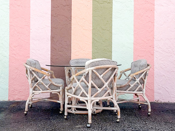 Henry Link Rattan Chippendale Dining Set