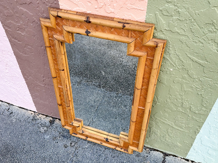 Old Florida Rattan Mirror