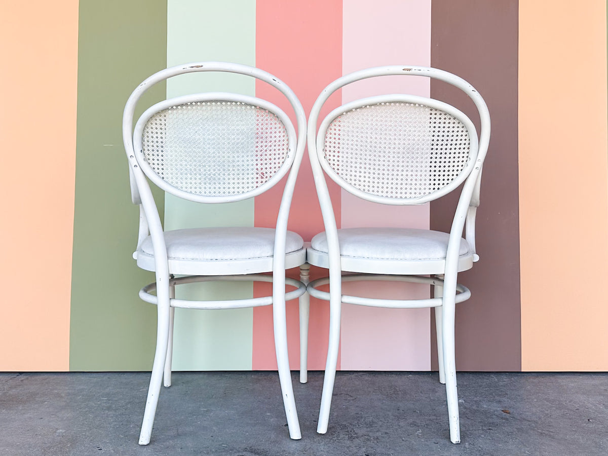 Rattan and Cane Sweetheart Bench