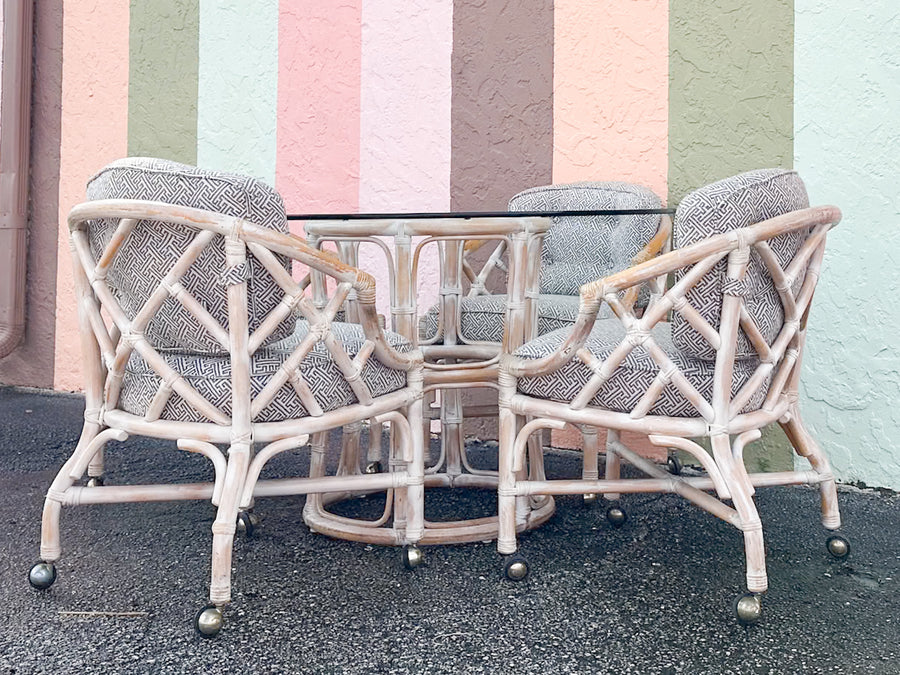 Henry Link Rattan Chippendale Dining Set