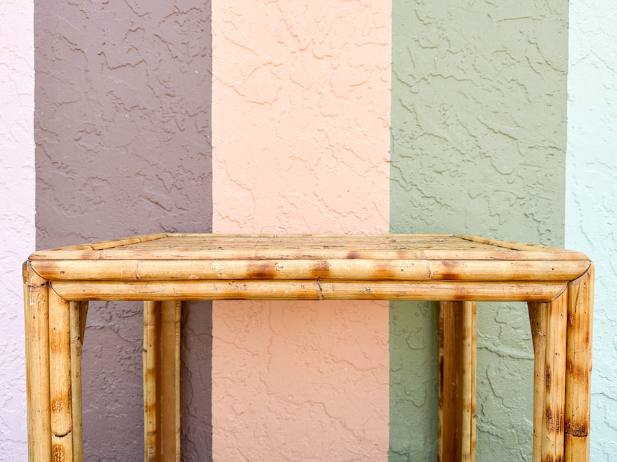 Pencil Reed Rattan Side Table