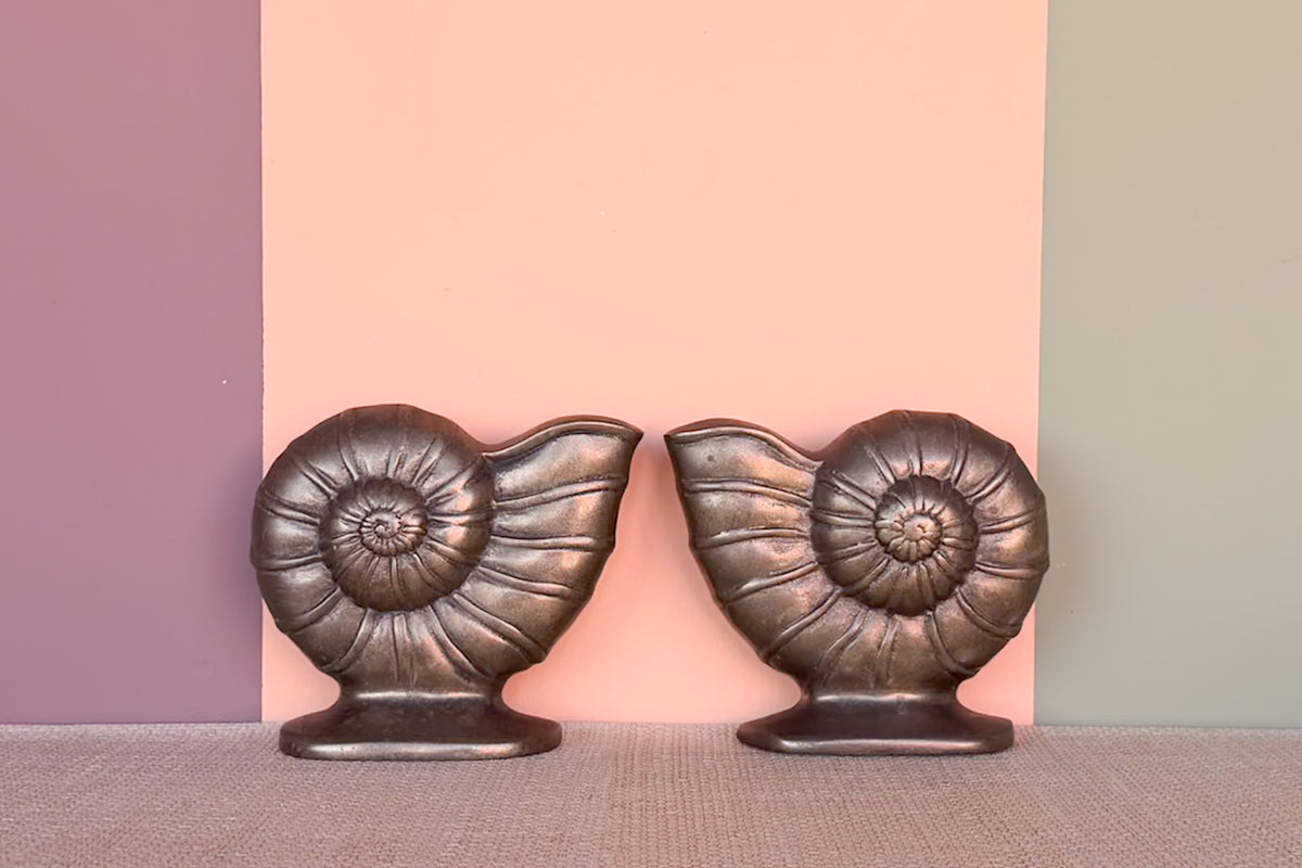 Brass Nautilus Book Ends