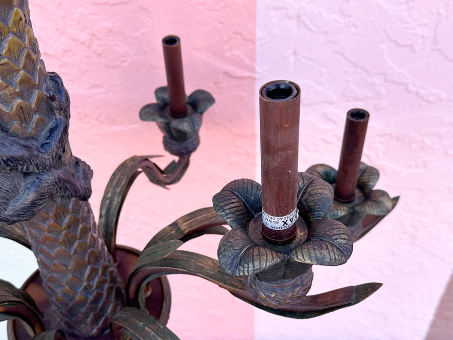 Whimsical Monkey Tole Chandelier