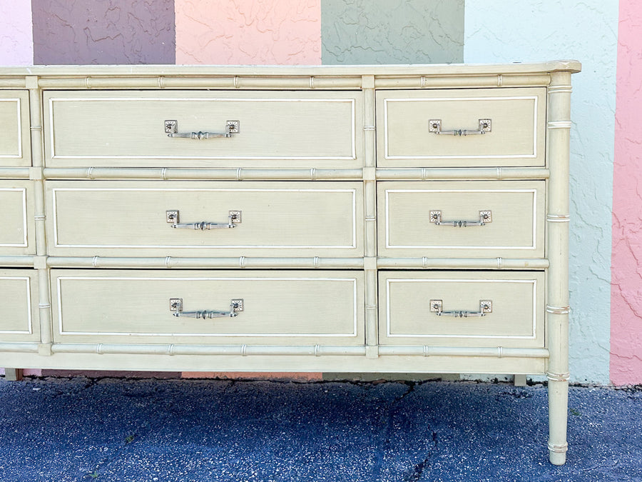 Seafoam Henry Link Faux Bamboo Dresser