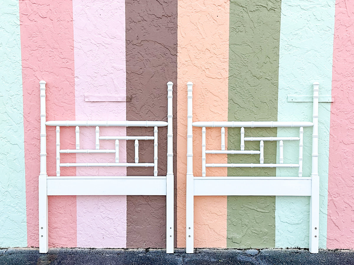 Pair of Faux Bamboo Twin Headboards