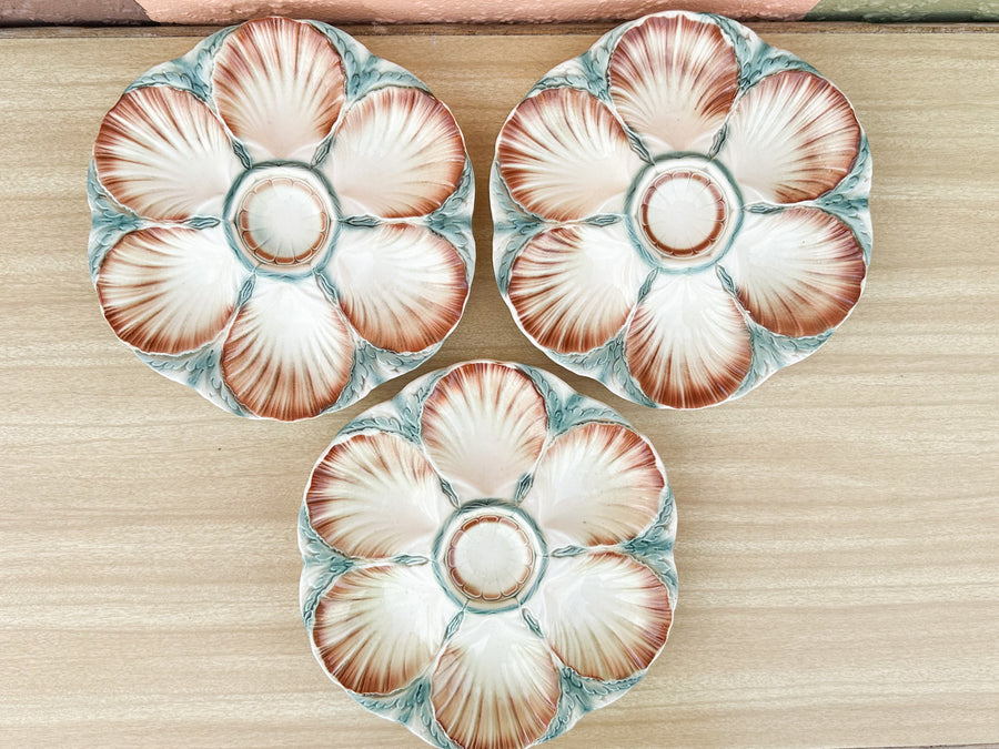 Set of Six Digoin Oyster Plates