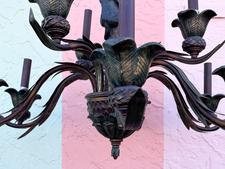 Whimsical Monkey Tole Chandelier