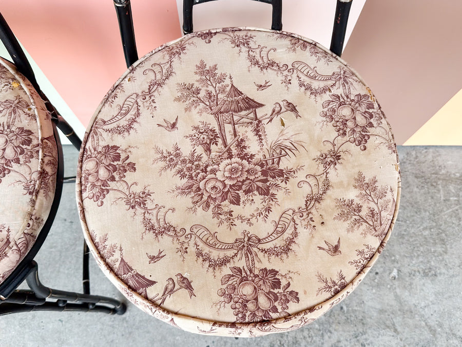 Pair of Faux Bamboo Bar Stools