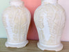 Pair of Plaster Palm Leaf Lamps
