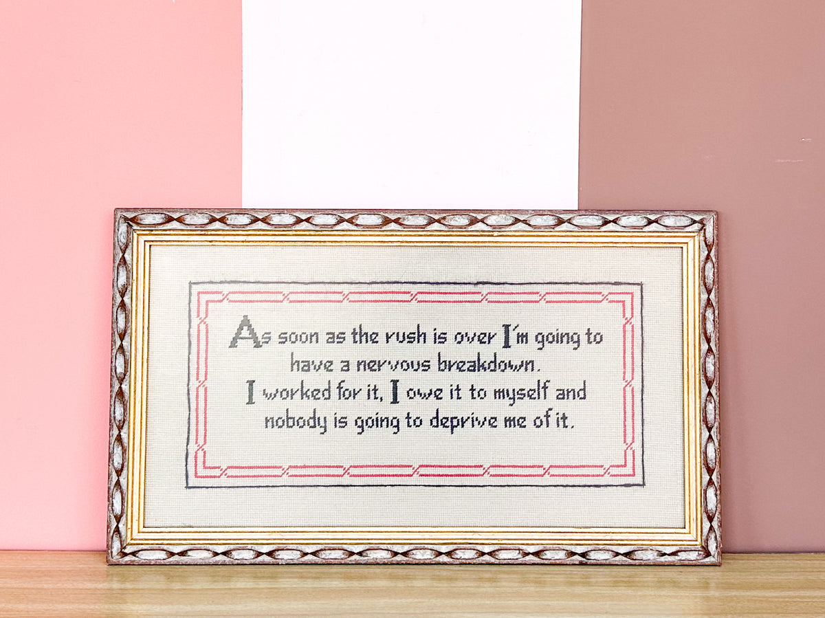 Nervous Breakdown Needlepoint