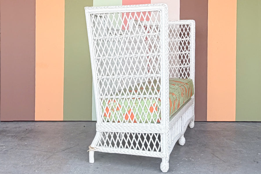 High Back Braided Rattan and Wicker Sette