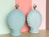 Pair of Turquoise Shell Motif Lamps