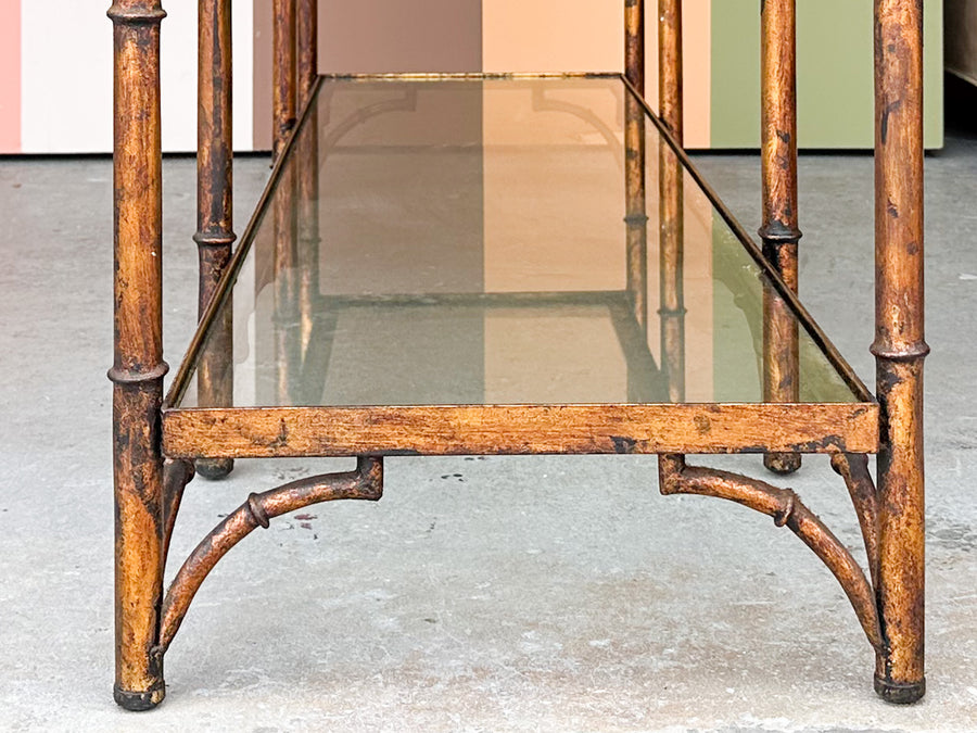 Regency Style Faux Bamboo Metal Console