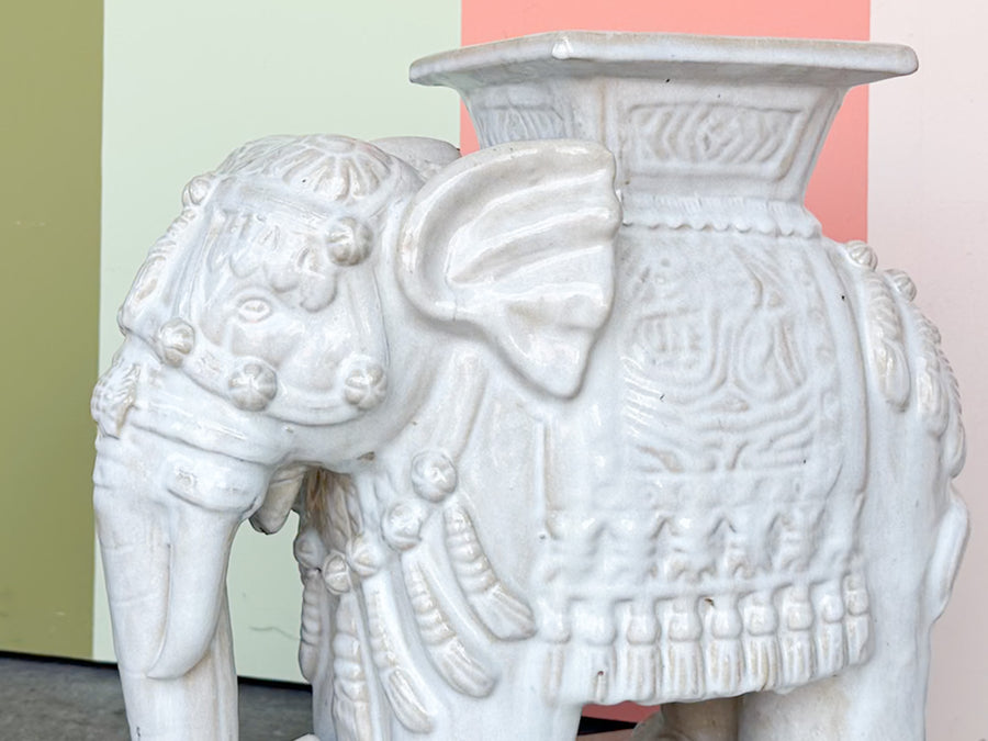 Terracotta White Elephant Garden Seat