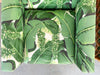 Pair of Rattan and Upholstered Palm Print Club Chairs