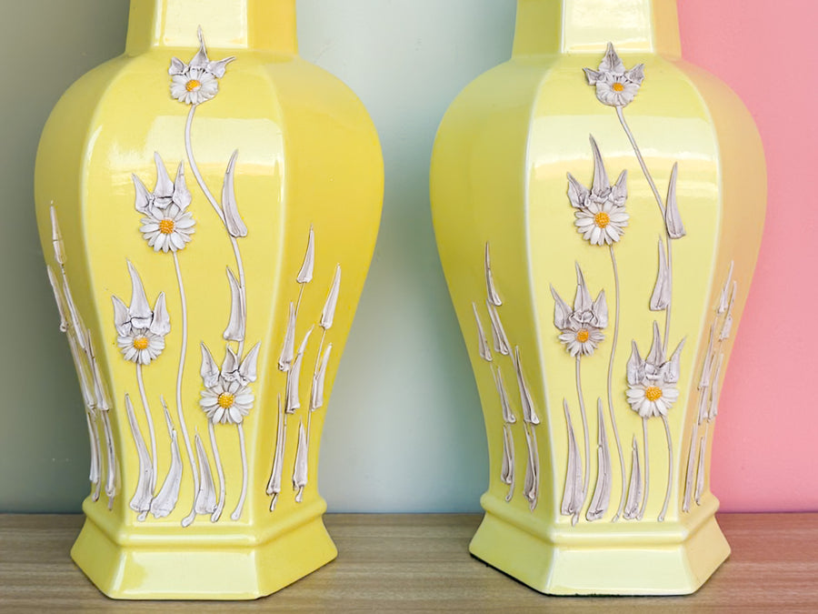 Pair of Yellow Daisy Icing Lamps