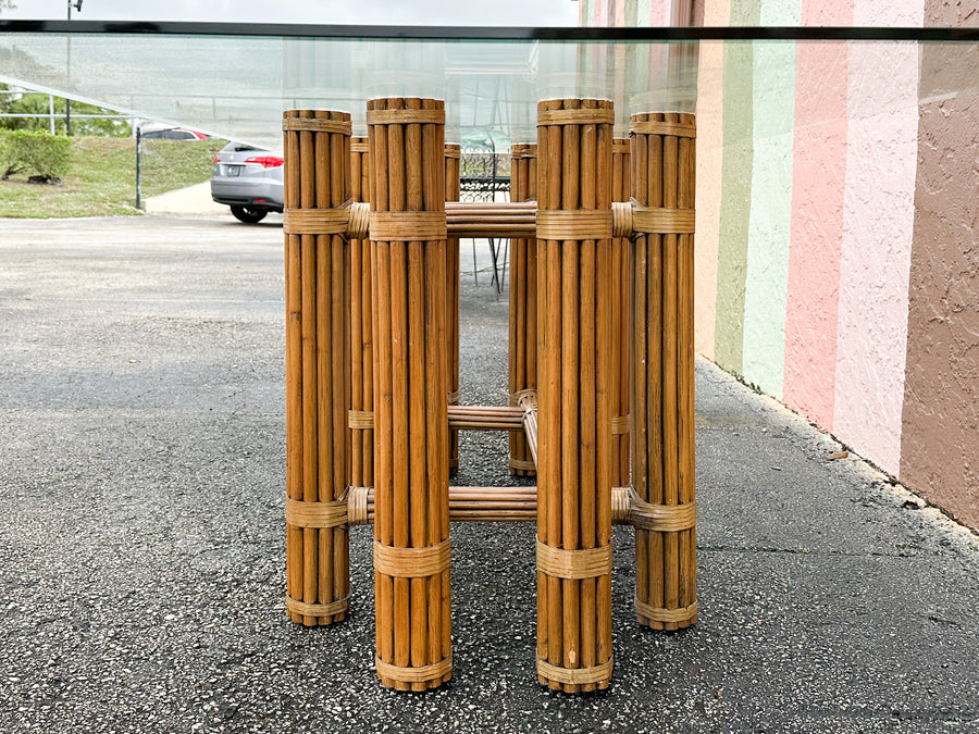 McGuire Style Rattan Dining Table