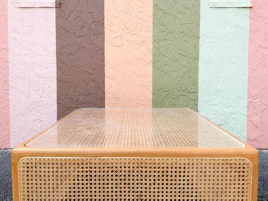 Square Cane Coffee Table