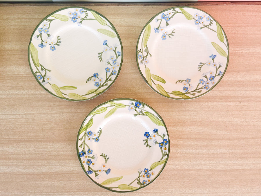 Set of Eight Franciscan Forget Me Not Salad Plates