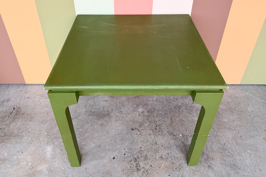 Green Linen Wrapped Game Table