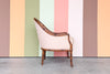 Upholstered Faux Bamboo Barrel Chair