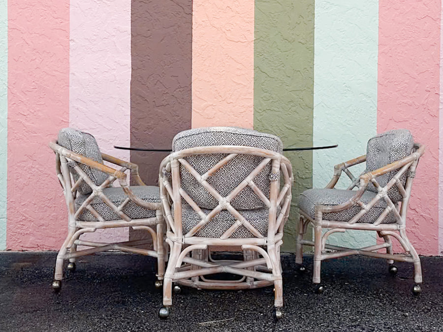 Henry Link Rattan Chippendale Dining Set