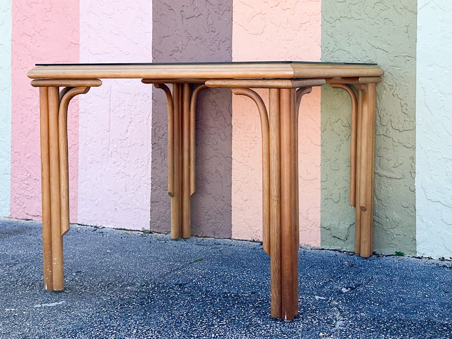 Lattice Rattan Game Table and Chairs