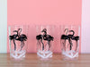 Set of Six Flamingo Glassware