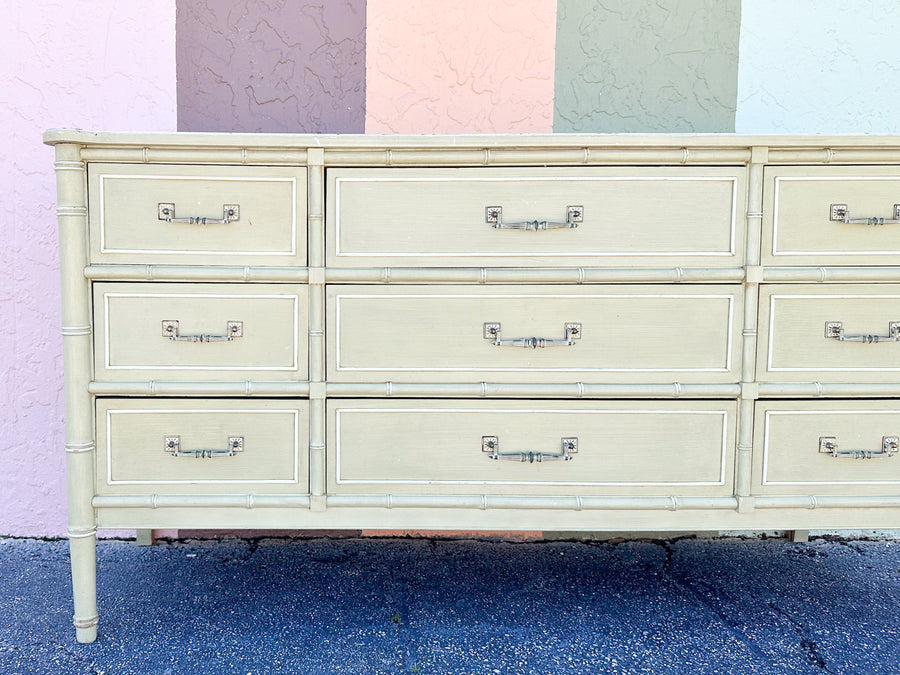 Seafoam Henry Link Faux Bamboo Dresser