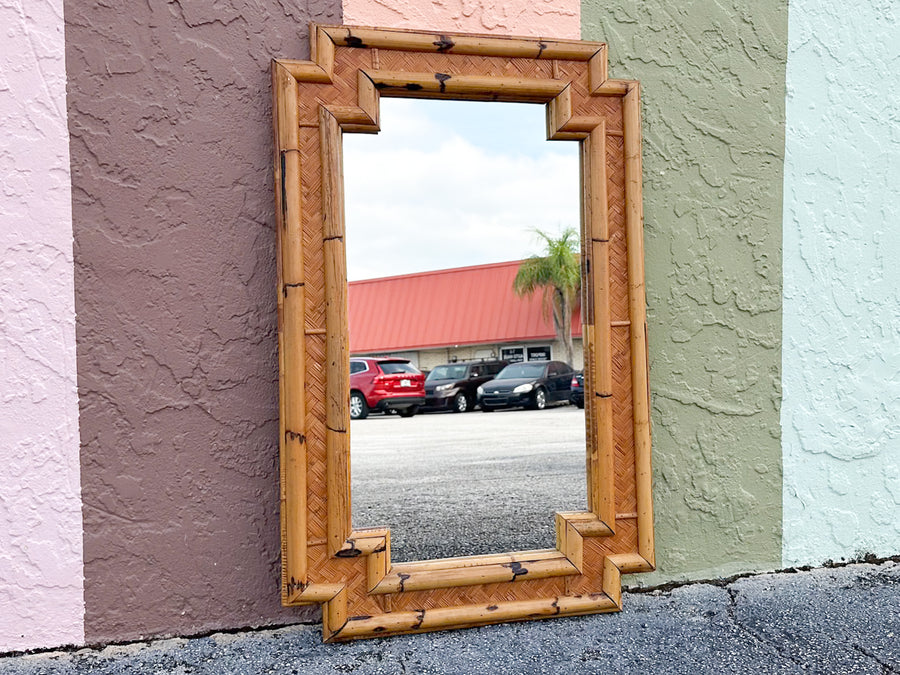 Old Florida Rattan Mirror