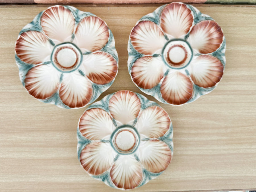 Set of Six Digoin Oyster Plates