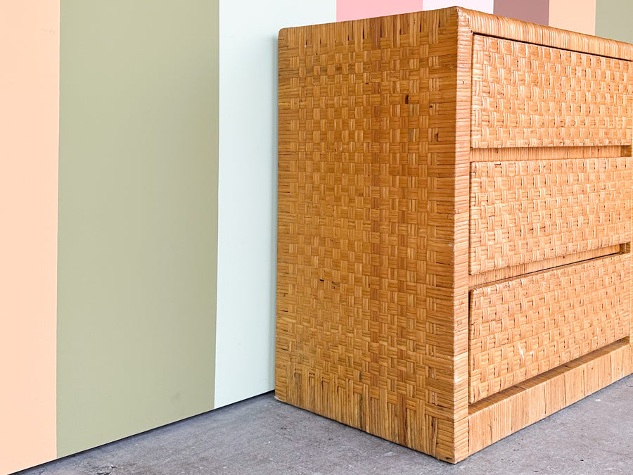 Coastal Rattan Wrapped Dresser