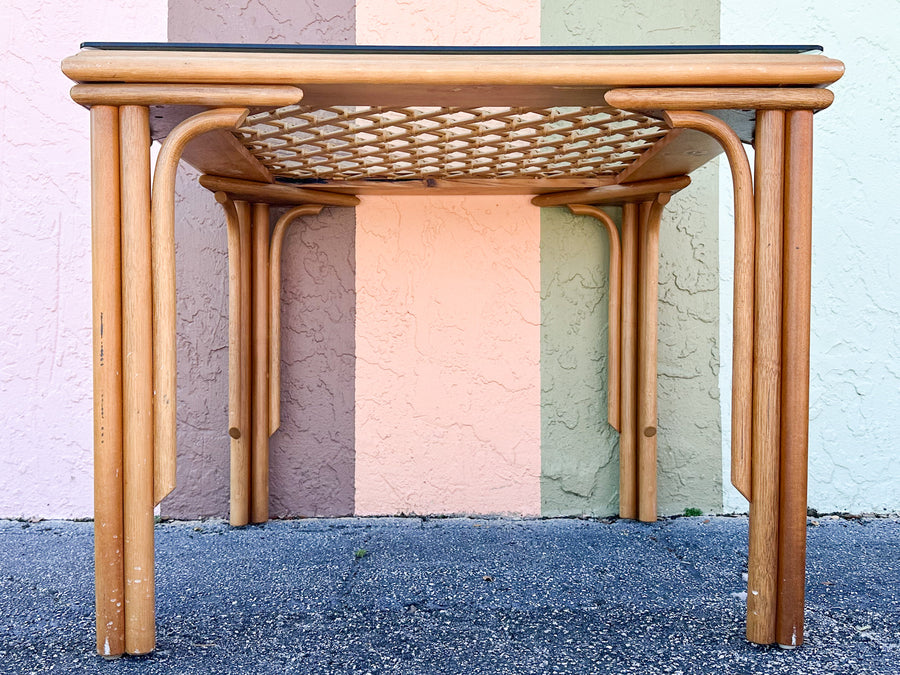 Lattice Rattan Game Table and Chairs