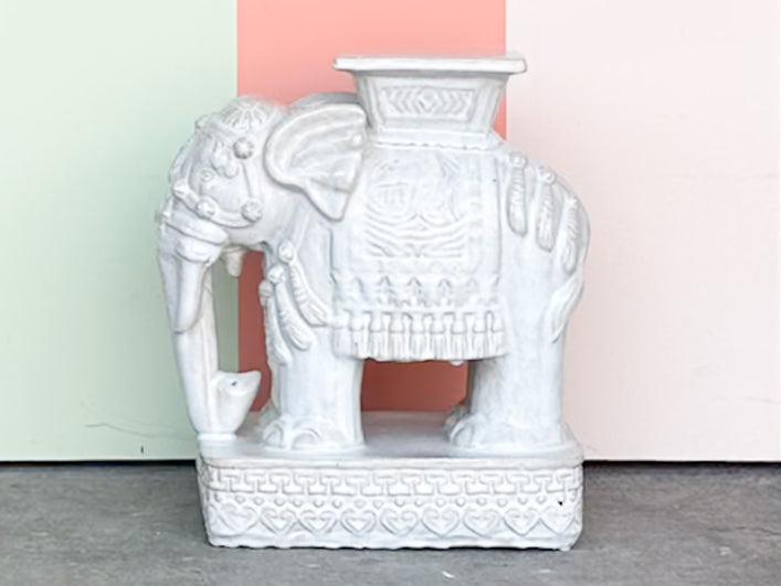 Terracotta White Elephant Garden Seat