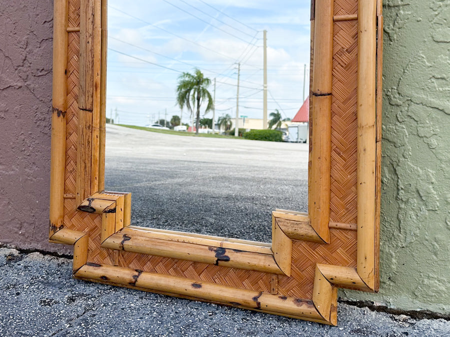 Old Florida Rattan Mirror