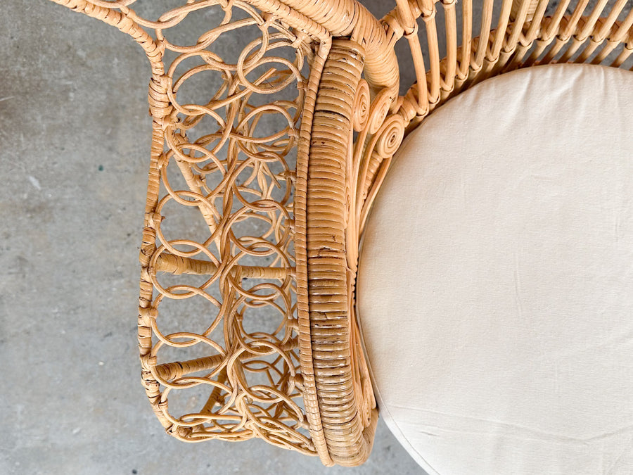 Fiddlehead Natural Rattan Peacock Chair