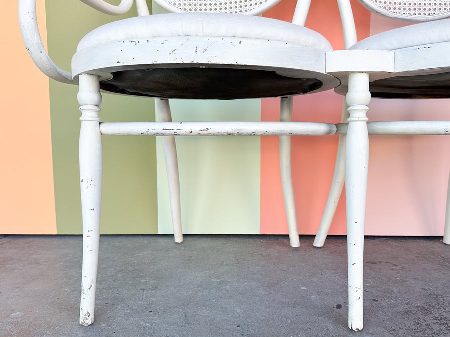 Rattan and Cane Sweetheart Bench
