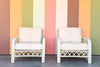 Pair of Ficks Reed Rattan Lattice Lounge Chairs