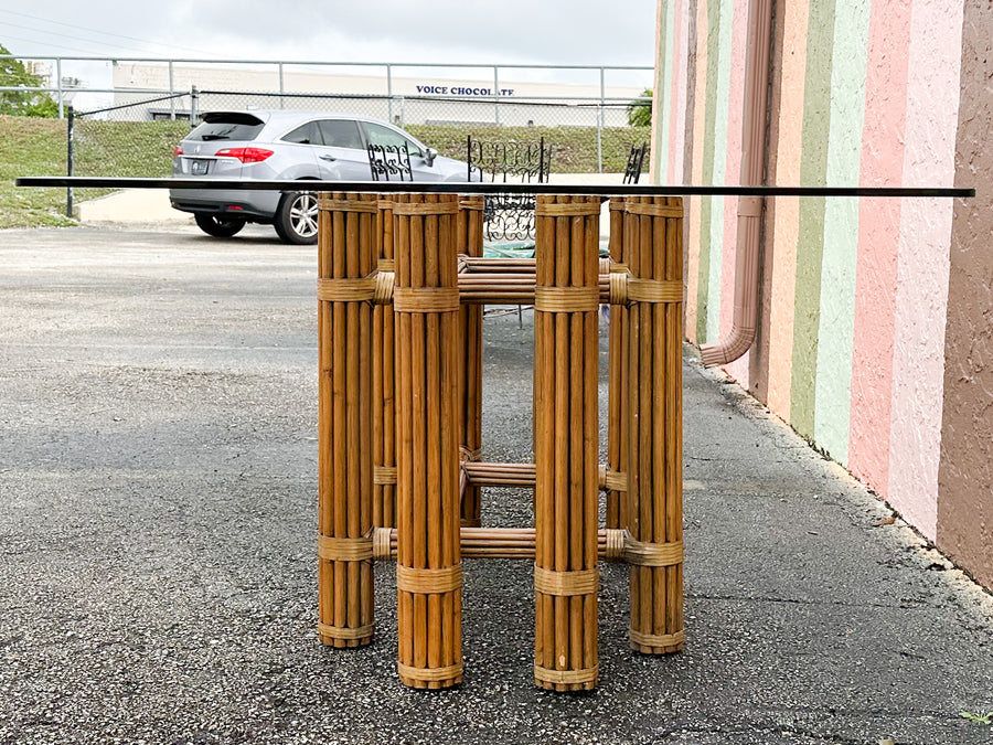 McGuire Style Rattan Dining Table