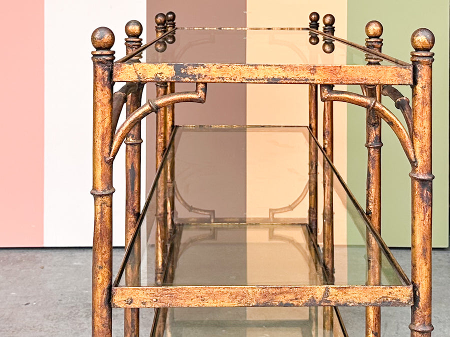 Regency Style Faux Bamboo Metal Console