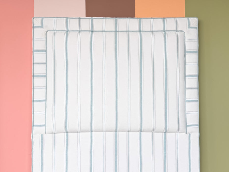 Pair of Striped Upholstered Twin Headboards