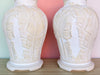 Pair of Plaster Palm Leaf Lamps
