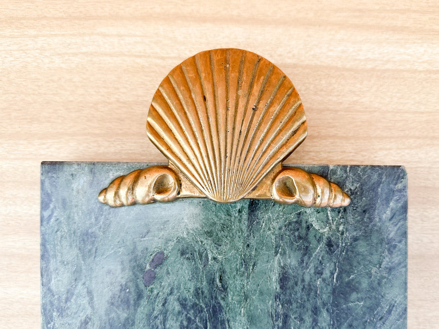 Brass Shell and Marble Cheese Board