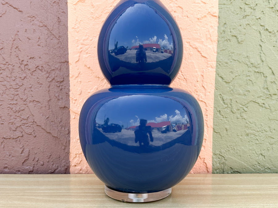 Navy and Lucite Lamp