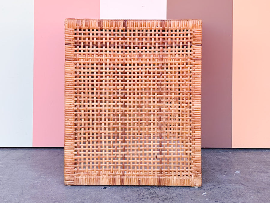 Coastal Cool Rattan and Laminate Nightstand