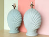 Pair of Turquoise Shell Motif Lamps