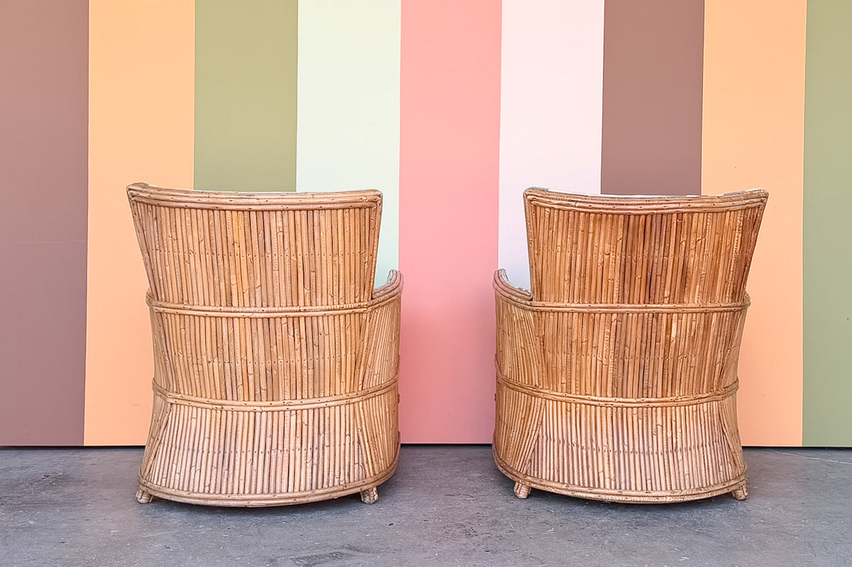 Pair of Pencil Reed Lounge Chairs