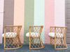 Set of Six Coastal Chic Rattan Dining Chairs