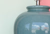 Pair of Large Ocean Blue Crackle Lamps