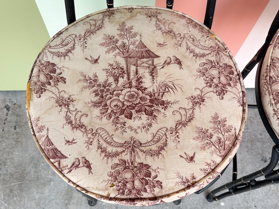 Pair of Faux Bamboo Bar Stools
